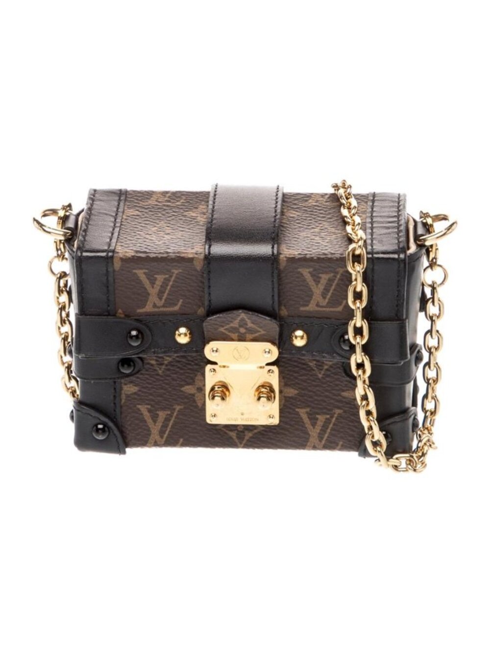 NWOT Louis Vuitton Monogram Essential Trunk NM Chain Shoulder Bag Brown